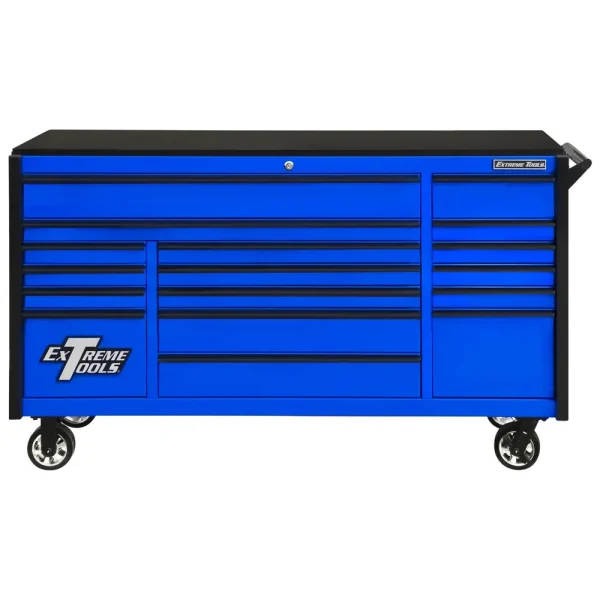 Extreme Tools Blue 72” 17-Drawer Roller Cabinet (DX722117RCBLBK)