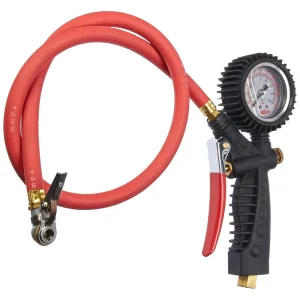 Milton 573A Pro Analog Tire Inflator/Pressure Pistol Grip Gauge, 36″ Hose 160PSI