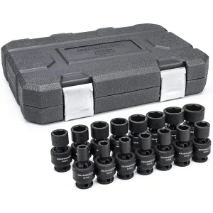 Gearwrench 84918N 15 Piece 3/8″ Drive 6 Point Metric Universal Socket Set