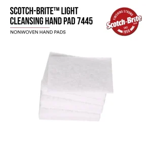3M 6″ X 9″ White Scotch-Brite Light Cleansing Hand Pad (07445) - view 2