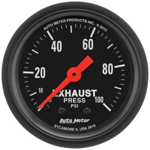 Auto Meter Z-Series 2-1/16 Inch Exhaust Pressure Gauge – 2619
