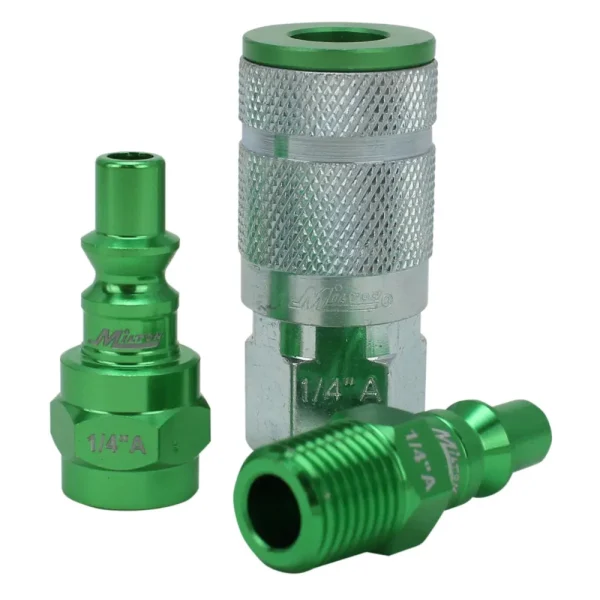 COLORFIT® Coupler & Plug Kit – (A-Style, Green) – 1/4″ NPT