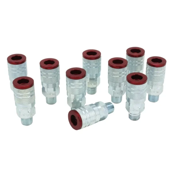 COLORFIT® Milton Couplers (M-Style, Red) – 1/4″ NPT (Box of 10)