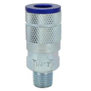COLORFIT® Pneumatic Couplers – (T-Style, Blue) – 1/4″ NPT (Box of 10) - view 3
