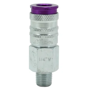COLORFIT® HIGHFLOWPRO® Couplers (V-Style, Purple) – 1/4″ NPT (Box of 10) - view 3