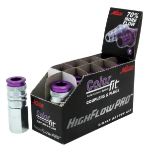COLORFIT® HIGHFLOWPRO® Couplers (V-Style, Purple) – 1/4″ NPT (Box of 10) - view 4