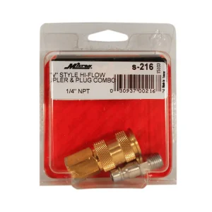 HIGHFLOWPRO® S-216 1/4″ NPT V-Style/Euro Interchange Air Coupler and Plug Fitting, Hi Vol Low Pressu - view 2