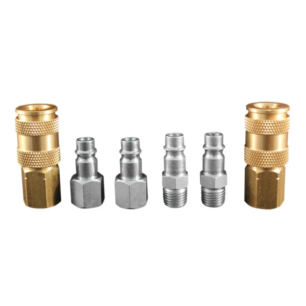 HIGHFLOWPRO® S-217 1/4″ NPT V-Style/Euro Interchange Air Coupler and Plug Fitting Kit, Hi Vol Low Pressure Applicatio...