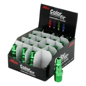 COLORFIT® Plugs (A-Style, Green) – 1/4″ NPT Male (Box of 20)