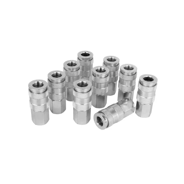 3/8″ FNPT High Flow (V-Style) Quick-Connect Steel Coupler (Box of 10)