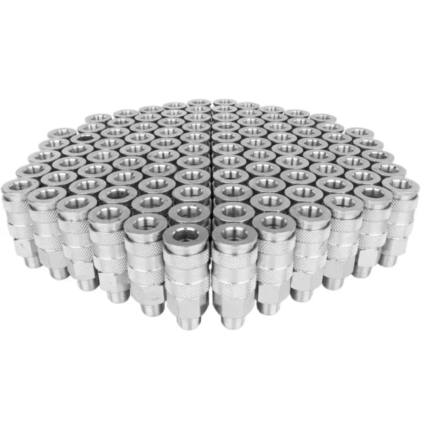 1/4″ MNPT High Flow (V-Style) Quick-Connect Steel Coupler – Box of 100