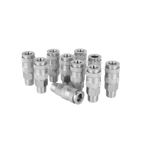3/8″ MNPT High Flow (V-Style) Quick-Connect Steel Coupler (Box of 10)
