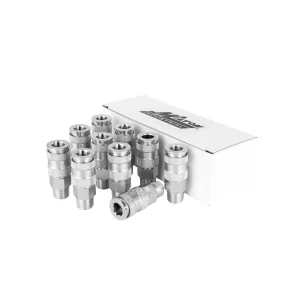 3/8″ MNPT High Flow (V-Style) Quick-Connect Steel Coupler (Box of 10) - view 2