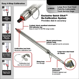 Re-Calibratable Tire Pressure Service Gauges – 10-160 PSI - view 4