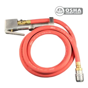 Large Bore Inflator Gauge with 6′ Hose Assembly, Full Swivel, 1/4″ NPT