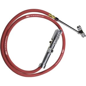 Heavy-Duty Truck Tire Inflator Gauge w/5′ Air Hose, Dual Head Chuck, Full Swivel, 1/4″ NPT
