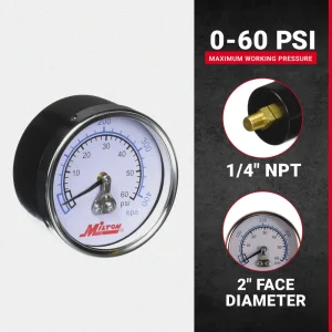 1/4″ NPT Mini Pressure Dial Gauge - view 4