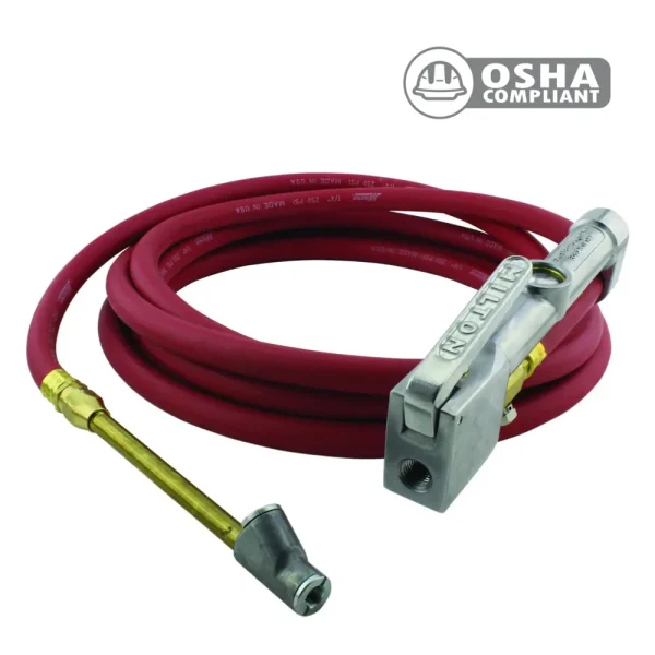 Heavy-Duty Dual Head Air Chuck Inflator Gauge with Swivel – 10-160 PSI