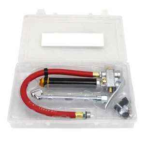 EXELAIR® Analog Bayonet Tire Inflator Gauge Kit – 13″ Air Hose, Dual-Foot Chuck, and Tire Valve Acce - view 4