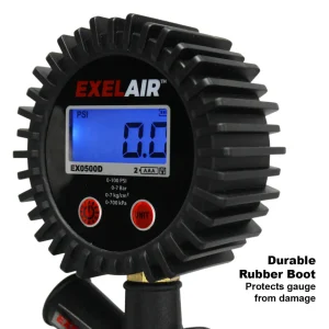 EXELAIR® Digital Pistol Grip Tire Inflator/Deflator Gauge, 16″ Air Hose and Easy-Clip Chuck - view 4