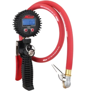 Pro Digital Tire Inflator/Pressure Pistol Grip Gauge – Ball Foot Air Chuck w/Clip, 36″ Hose