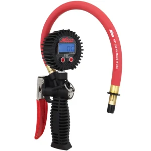 Pro Digital Tire Inflator/Pressure Pistol Grip Gauge, Straight Foot Chuck, 15″ Hose