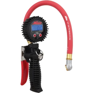 Pro Digital Tire Inflator/Pressure Pistol Grip Gauge, Ball Foot Chuck, 15″ Hose