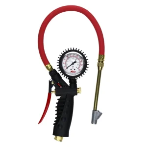Pro Series Oil-Filled Analog Pistol Grip Tire Inflator/Deflator Pressure Gauge – Dual Head Straight  - view 2