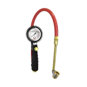 Pro Analog Tire Inflator/Pressure Pistol Grip Gauge Large Bore Dual Head Chuck, 15″ Hose – 160PSI