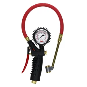 Pro Analog Tire Inflator/Pressure Pistol Grip Gauge Large Bore Dual Head Chuck, 15″ Hose – 160PSI - view 2
