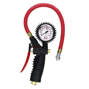 Pro Analog Tire Inflator/Pressure Pistol Grip Gauge, Ball Foot Chuck, 15″ Hose, 160PSI - view 2