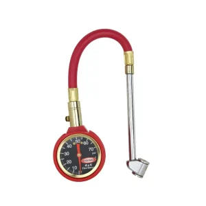 ACCU-GAGE® by Milton® Dial Tire Pressure Gauge with Dual Foot Air Chuck and 11 in. Rubber Hose – ANSI Certified for M...