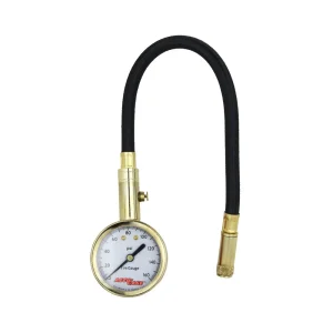 ACCU-GAGE® by Milton® Dial Tire Pressure Gauge with Straight Air Chuck and 11 in. Braided Hose – ANSI Certified for M...