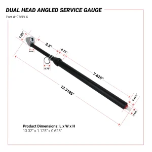 Dual Head Angled Chuck Service Gauge, Matte Black Poly Finish -13″ 1-160 PSI - view 3