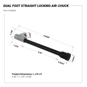 Dual Foot Straight Lock-On Chuck Matte Black Poly Finish, 1/4″ FNPT - view 3