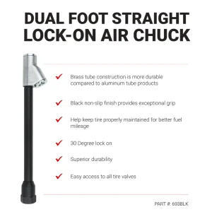 Dual Foot Straight Lock-On Chuck Matte Black Poly Finish, 1/4″ FNPT - view 4