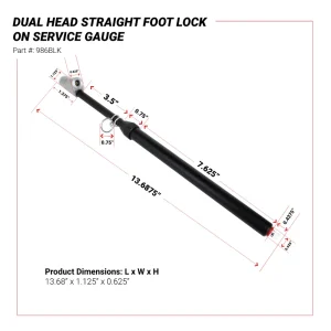 Dual Foot Straight Lock-On Chuck Service Gauge, Matte Black Poly Finish -13″ 10-160 PSI - view 3