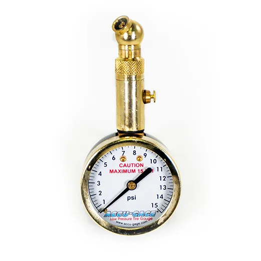 ACCU-GAGE® by Milton® S15XA Swivel Angle Chuck Dial Tire Pressure Gauge with Bleed Valve, 3-15 PSI