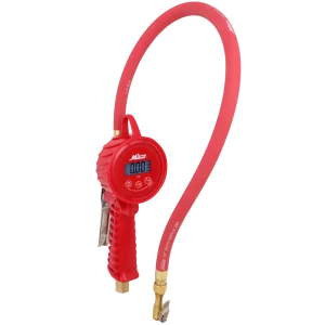 555e Digital Tire Inflator Gauge, used on multiple vehicle types, measures from 5 to 220 PSI, ± 1 PSI Accuracy