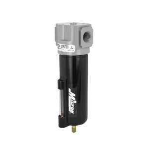 1/2″ NPT Micro Filter with Metal Bowl, Site Glass and Overnight Drain, 9 oz.