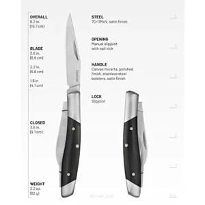 Kershaw 4386 Iredale 3-Blade Traditional Slipjoint Folding Knife 2.6″ Satin Clip - view 3