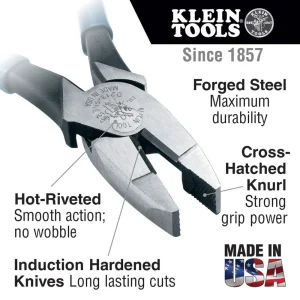 Klein D2139NE Lineman’s Pliers, New England Nose, 9-Inch - view 2