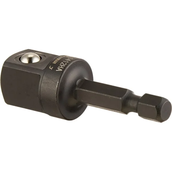 Grey Pneumatic 1/4″ Hex x 1/2″ Square Adapter w/Ball Retainer (1412HA)