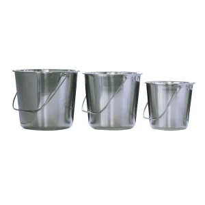 AmeriHome Assorted Stainless Steel Buckets, 3-Piece Set (SSB3PK)