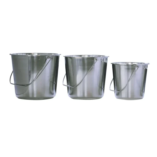 AmeriHome Assorted Stainless Steel Buckets, 3-Piece Set (SSB3PK)