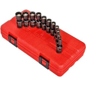 Sunex 1/4″ Dr. 12 Pt. 11 Pc. Metric Magnetic Universal Impact Socket Set (1825)