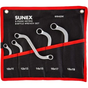 Sunex 5 Pc. Fully Polished Metric S-Style Double Box Wrench Set (9940M) - view 2