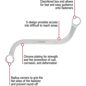 Sunex 5 Pc. Fully Polished Metric S-Style Double Box Wrench Set (9940M) - view 3