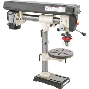 Shop Fox 1/2 HP 34″ Bench-Top Radial Drill Press with Sliding Headstock (W1669) - view 2