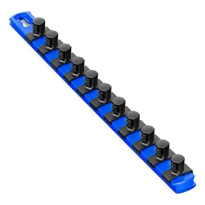 Ernst 8419 13 Socket Organizer with 11 Twist Lock Clips – Blue – 1/2
